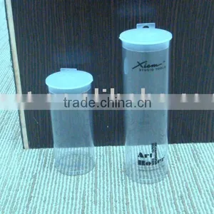 Clear Plastic Cylinder Container With Sealed Bottom and Hanger Caps thumbnail-1