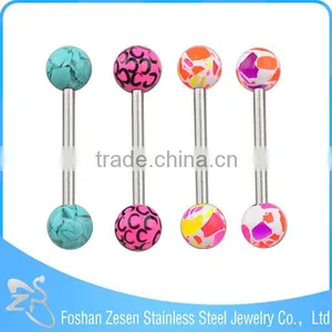 Factory Wholesale Stainless Steel Tongue Barbell Fashion Flesh Colored Tongue Rings thumbnail-6