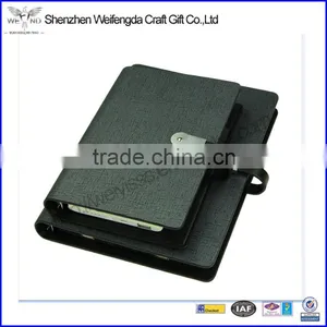 Factory Custom Gift Business Leather Notebook With Powerbank and U Disk thumbnail-1
