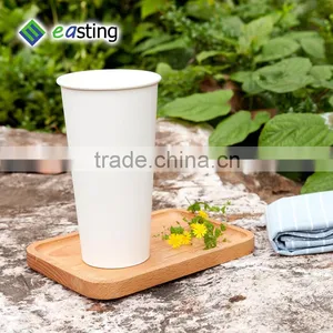 White 22 oz Disposable Single PE Coffee Paper Cup thumbnail-3