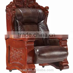 2015 Luxury Leather Office Chair Black High Back Executive Boss Leather Office Chair thumbnail-1