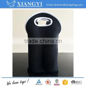 Durable Neoprene Two Bottle Wine Carrier Tote Bag thumbnail-3