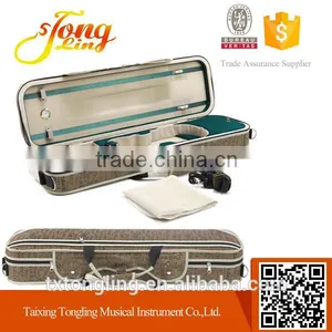 High Density Foam Oval Shaped Deluxe Light Violin Case 4/4 Leather Violin Case thumbnail-1