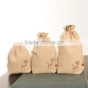 2015 Cotton Drawstring Bag With Logo in Custom thumbnail-1