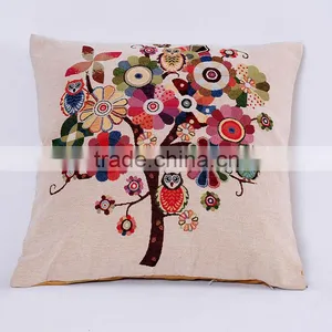 2016 Cute Owl Bird Silkscreen Polyester Fabric Square Custom Cushion Pillow thumbnail-6