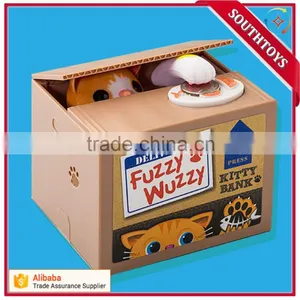Automated Fuzzy Wuzzy Cat Bank Cute Itazura Cat Coin Bank Piggy Bank Power Bank thumbnail-1