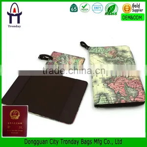 World Map Printing PU Passport Holder thumbnail-1
