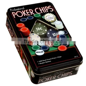 Hot Selling 100pcs Poker Chip Set in Tin Box thumbnail-1