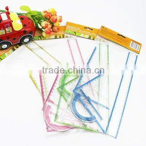 Factory Sale 30cm StationeryTriangle Protractor Ruler Set In Stock thumbnail-1
