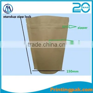 Ecological Composite Kraft Aluminum Foil Bag Stand up Zipper Pouch Resealable Stand Up Coffee Laminated Packaging Bags thumbnail-4