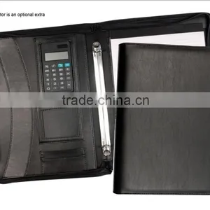 High Quality Ring Binder A4 Leather Padfolio With Calculator thumbnail-1