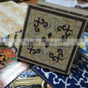 Hot Sales Ceramic Decoration Polishd Golden Tacor 80*80mm thumbnail-1