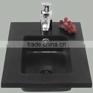 Black Solid Surface Toilet Basin thumbnail-1