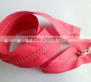 5# Plastic Derlin Zipper Open End Zipper With Auto Lock Pipa Slider Garment Zipper thumbnail-1