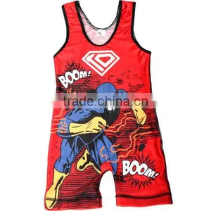 High Quality Lycra Wrestling Singlet Suit Uniform Custom Design Athletic Apparel for Men thumbnail-3