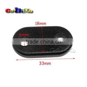 Connector Piece Stopper Cord Lock Slider Plastic Black Toggle Clip Hole Size 6mm(1/4") #FLC114-B thumbnail-1