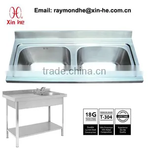 Commercial Catering Hand Wash Basin With Splashback, Wall Hung Stainless Steel Hand Wash Sink for Restaurant thumbnail-5