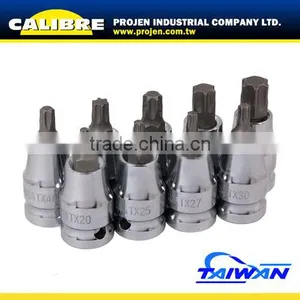 CALIBRE Auto Repair Tool T20-T60 9pc 1/2"Dr Star Bit Set thumbnail-1