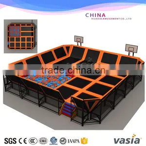 TUV Kids Sky Zone Rectangule Jumping Trampoline Park With Basketball Hoop for Sale Quality Choice Most Popular thumbnail-1