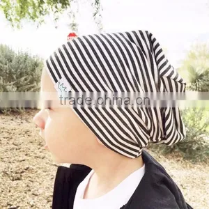 (CA303#Grey&striped)baby Crochet Beanie Cotton Grey and Striped Caps for Children thumbnail-6