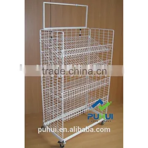 Universal Purpose Floor Mobile Wire Shelving Stand With Good Quality thumbnail-1