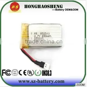 High Discharge Rate Lipo Battery 3.7v 650mah 25c Quadcopter Battery 852540 for Syma X5c/rc Helicopter thumbnail-1