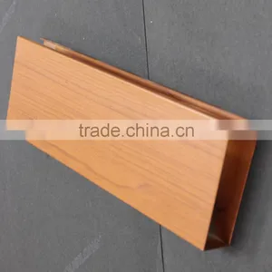 Chemical Preservation Metal Suspended Ceiling Panel With Wood Grain Color U Section Aluminum Screen Ceiling thumbnail-1