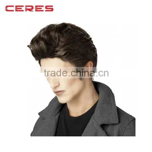 Cheap Short Natural Hairline Remy Human Hair Full Lace Natural Hair Wig for Men thumbnail-1