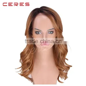 Long Wavy Lace Front Wig, Black to Brown Ombre Colorful Wig for Young Women Supplier's Choice thumbnail-3