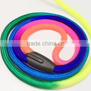 Pet Dog Cat Rainbow Colorful Nylon Collar Leash Puppy Lead Collar Bell Ring thumbnail-4