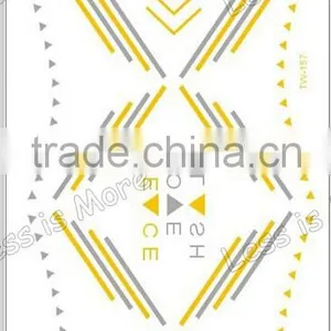 Gold Peach Love Geometric Pattern Temorary Tatoo Sticker thumbnail-1