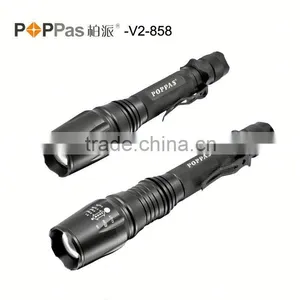 Hot Sale V2-858 18650 Battery Rechargeable Long Distance Torch Xm-l T6 Aluminum Led Flashlight Torch thumbnail-6