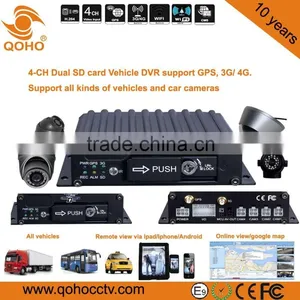 Mobile Dvr Surveillance System 128G Dual SD Card 4 CH Linux Car Mobile DVR thumbnail-5