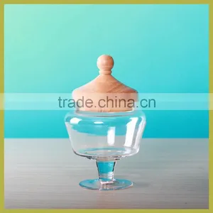 Glass Storage Jars With Wooden Lids Wholesale thumbnail-1