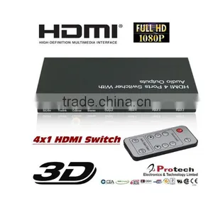 HDMI Switcher 4 Input 1 Output With Audio Support 3D Coaxial Toslink Stereo 3.5mm Audio thumbnail-1