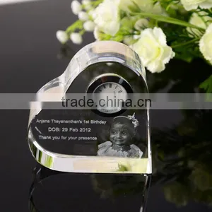 Unique Heart Shaped Crystal Desk Clock for Decoration and Gift thumbnail-1