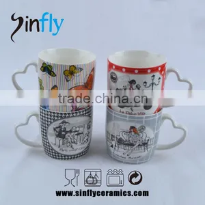 Hot Sale Heart Shaped Handle Ceramic Tea Cup Promotion Cup thumbnail-1