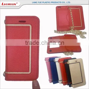 Cute Wallet Flip Phone Case With Chain Necklace for Samsung Galaxy Note C S A J E ON Edge Mini Plus 9 8 7 6 5 4 3 2 1 thumbnail-1