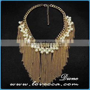 Italy Designs Wholesale Women Exaggerate Rose Gold Necklaces Collar Chain thumbnail-1