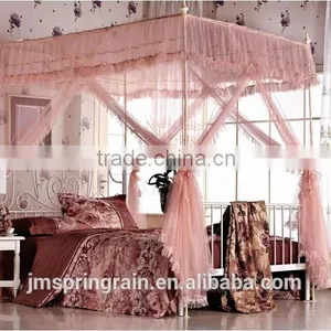 New Stainless Steel Frame Design Rectangular Palace Mosquito Net Decorative Bed Canopy Mosquito Netting thumbnail-1