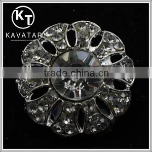 Good Quality NK025 Metal Flower Lead Free Metal Shank Rhinestone Buttons thumbnail-1