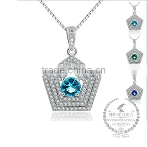 925 Sterling Silver Round Zircon Creative Pendant Necklace Fashion Women Necklace Supplies 6360452 thumbnail-1