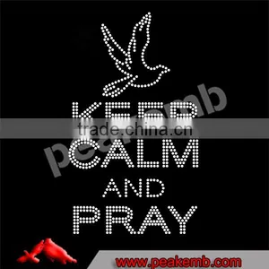Bing Crystal Keep Calm And Pray Korean Rhinestone Transfers Hotsale thumbnail-1