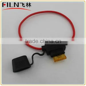 Black Waterproof Car Blade Fuse Holder With 20cm AWG18 Wire and Fuse thumbnail-1