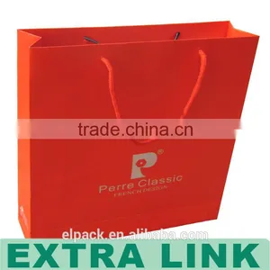 Extra Link Fresh Red Color Cardboard Reuseable Shopping Bag Logo Printed Wholesale thumbnail-3