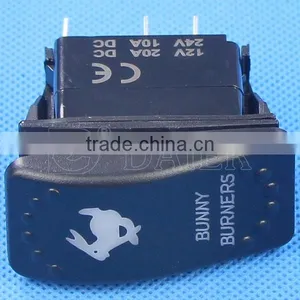 1 Lens 4 Pins ON-OFF Waterproof Rocker Switch With Two Red Lights thumbnail-3