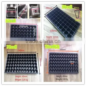 PS Black Plastic Nursery Seed 32/50/72 Cell Plug Trays thumbnail-1