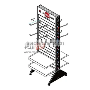 Flooring Portable Metal Supermarket Display Stand Slatwall Display thumbnail-6