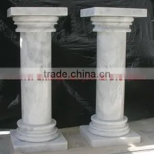 A GRADE ZIARAT WHITE MARBLE PEDESTALS thumbnail-4