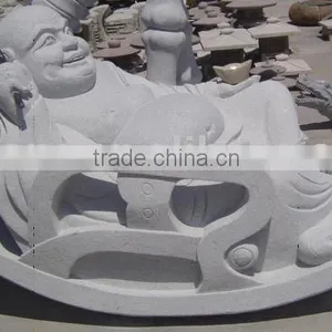 Happy Buddha Stone Statues With Rocking Chair for Sale thumbnail-1